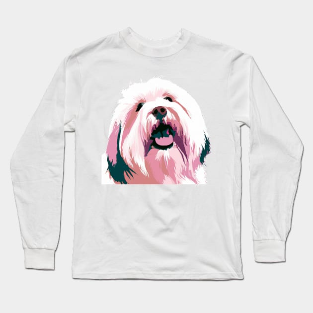 Coton de Tulear Pop Art - Dog Lover Gifts Long Sleeve T-Shirt by PawPopArt